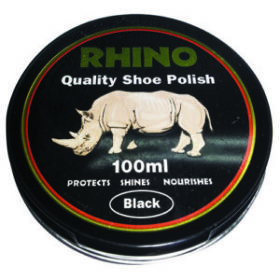 Rhino Shoe Polish Black 100g