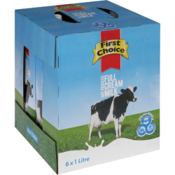 First Choice Full Cream Milk 1L 6 Pack